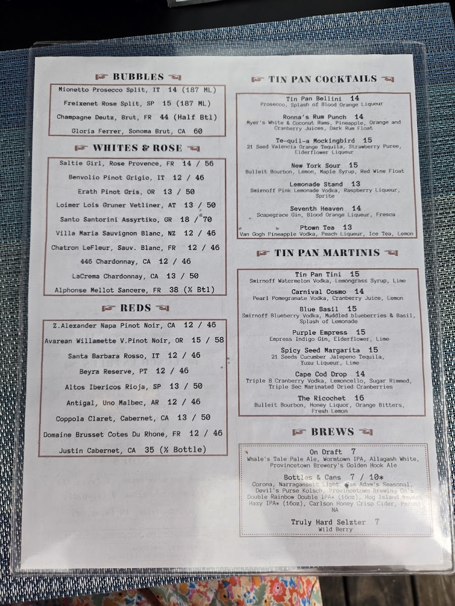 Tin Pan Alley Menu - Image 5